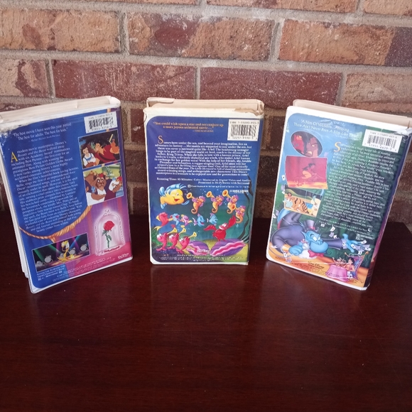 Disney Black Diamond VHS Bundle: Aladdin, The Little Mermaid, Beauty & the Beast - Picture 3 of 11
